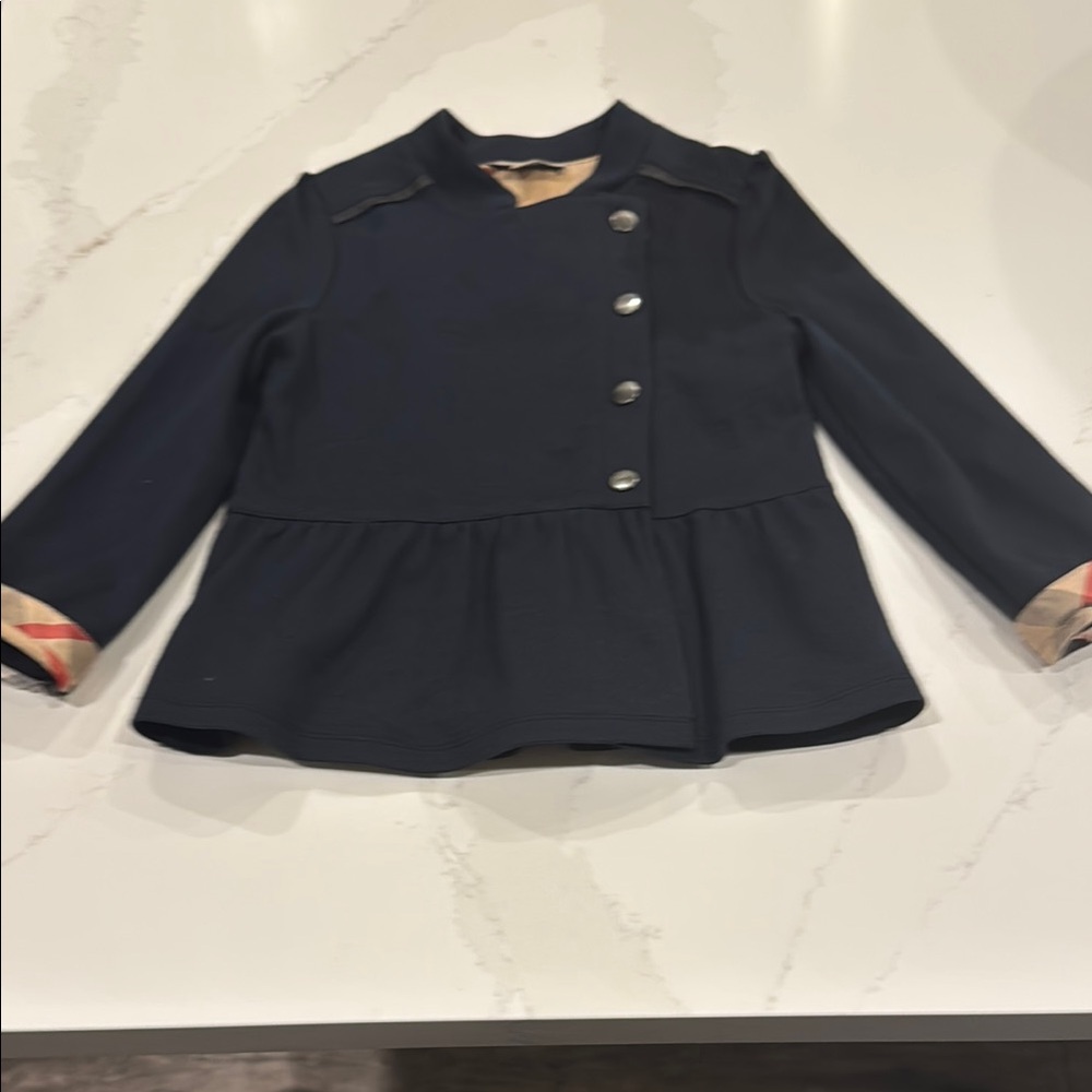 Navy Kids Jacket with Button Detail